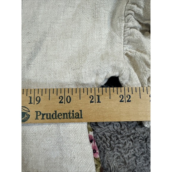 Umgee Women's M Linen Blend High Low Frayed Hem Top Cottage Core Boho Lagen Look - Picture 6 of 10